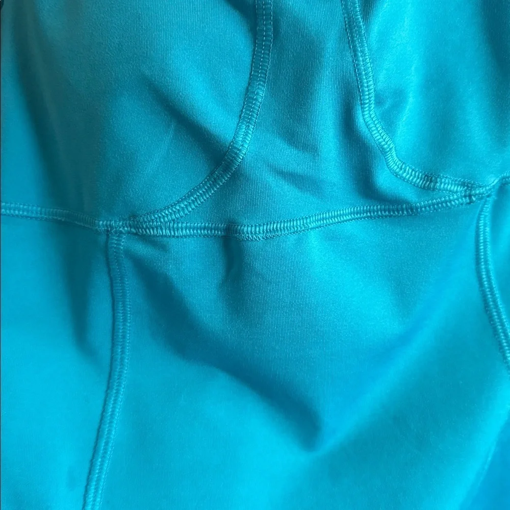 Athleta Bright Blue Racerback Built in Bra Athletic Sporty Tank Top with Mesh